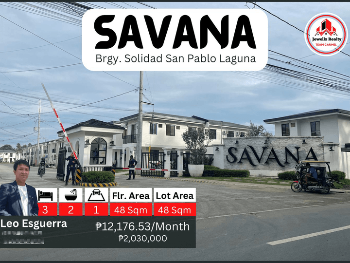 3-bedroom Townhouse for Sale thru Pag-IBIG in San Pablo Laguna