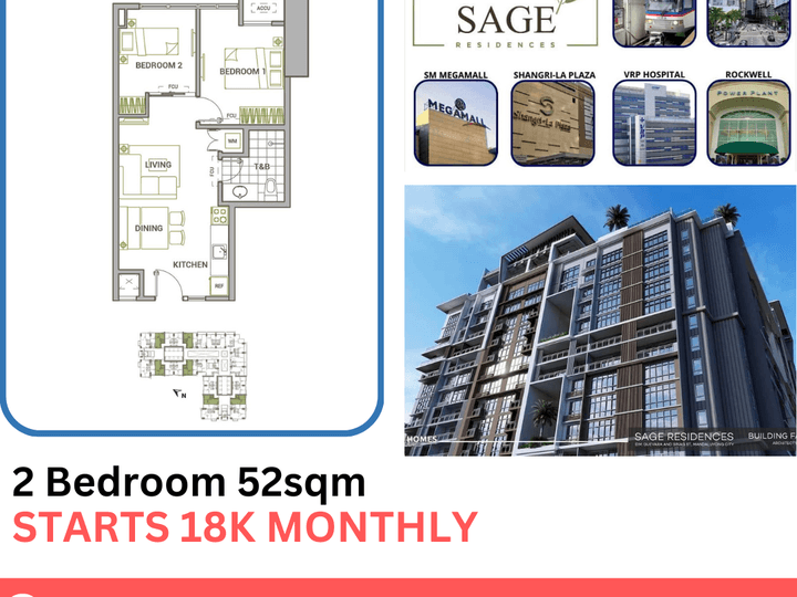 2 Bedroom 18K Monthly DMCI Condo Mandaluyong City Sage Residences