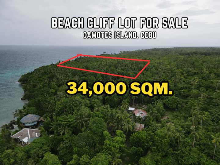 3.4 Hectares Beach Cliff Lot For Sale in Santiago, Camotes Island
