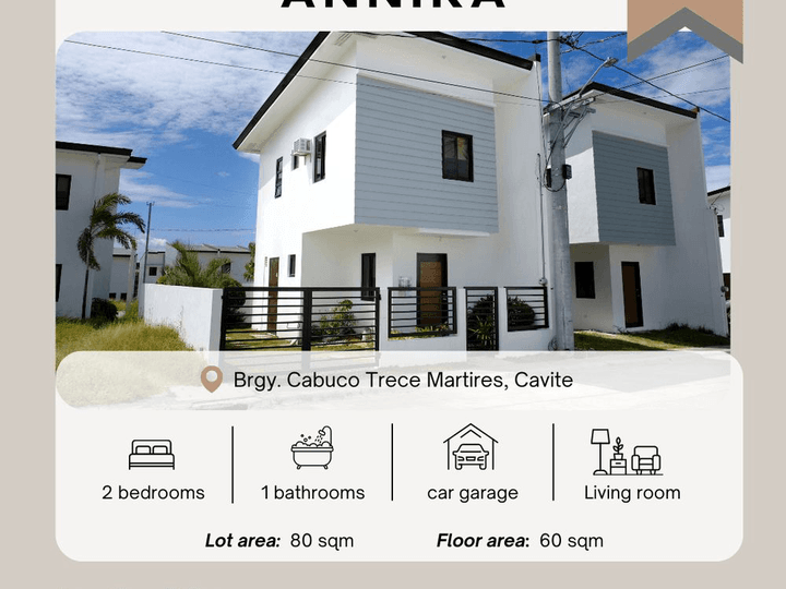 2-bedroom Single Attached House For Sale in Trece Martires Cavite