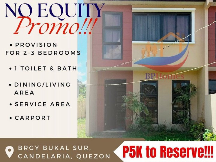 NO EQUITY!!! 20K DISCOUNT! Semi-finish Townhouse in Candelaria, Quezon