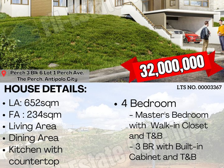 H&L or LOT IN 320 METERS ABOVE SEA LEVEL ANTIPOLO RFO (P30M+or-) PAY DP10% TO MOVE-IN