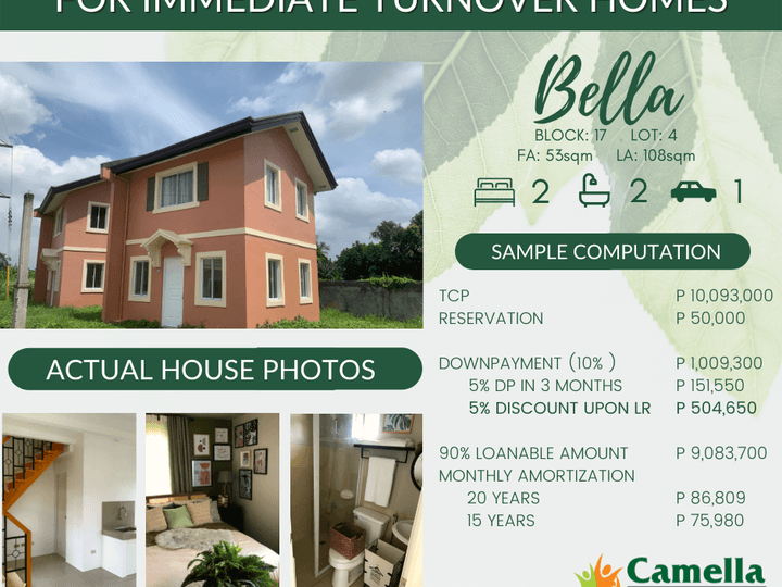 2 Bedroom Single Attached House and Lot For Sale in Bacoor Cavite