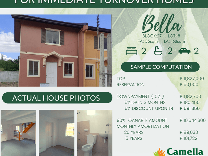 2-Bedroom Single Attached House and Lot For Sale in Bacoor Cavite