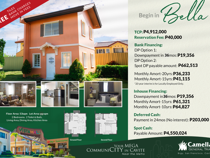 2 Bedrooms in Vista City Township in Cavite - Camella General Trias