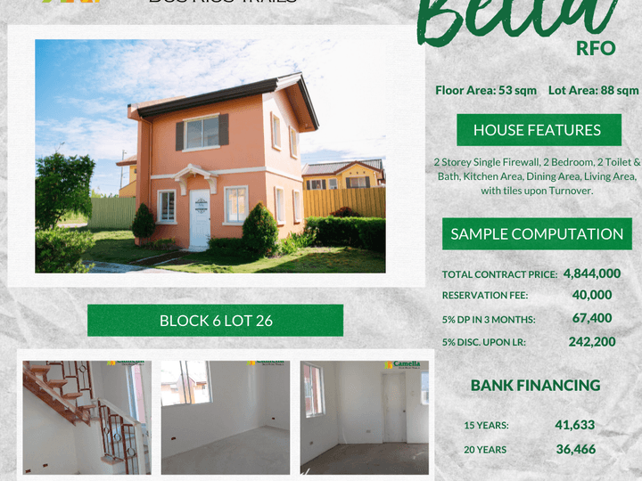 2 Bedroom Ready For Occupancy Unit at Camella Dos Rios Trails