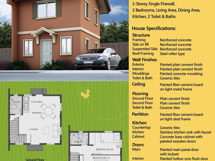 A NRFO 2-bedroom Single Attached House For Sale in Camella  Tarlac