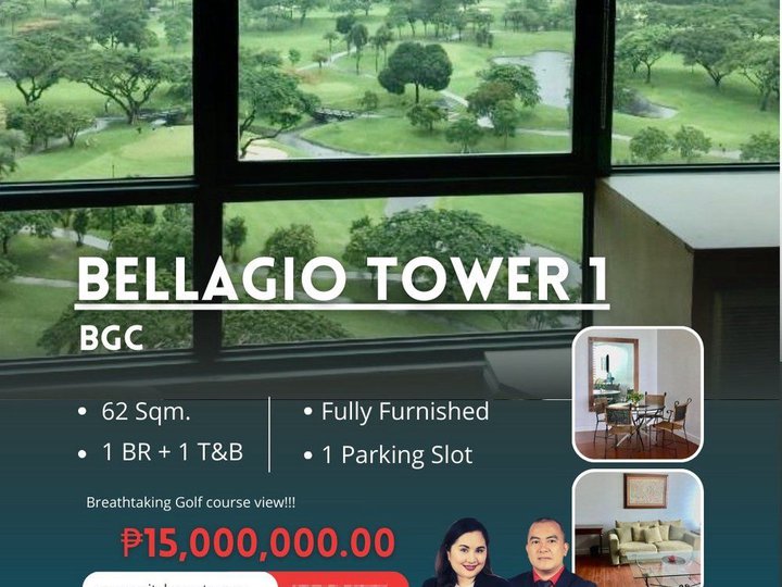 1 Bedroom Unit with Golf Course View For Sale at Bellagio Tower 1 BGC
