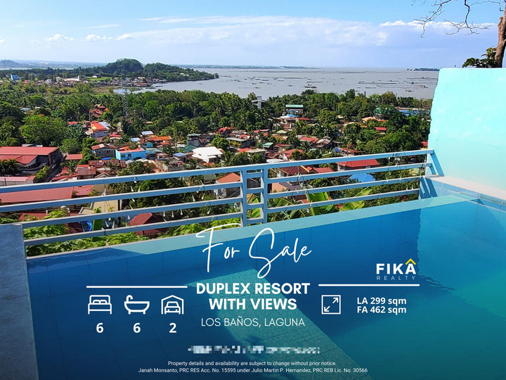 6BR Duplex Resort with Lake Views For Sale in Los  Baños, Laguna