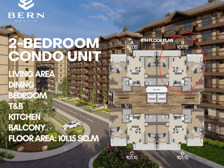 101.15 sqm - 1-Bedroom Condo for Sale in Bern Baguio