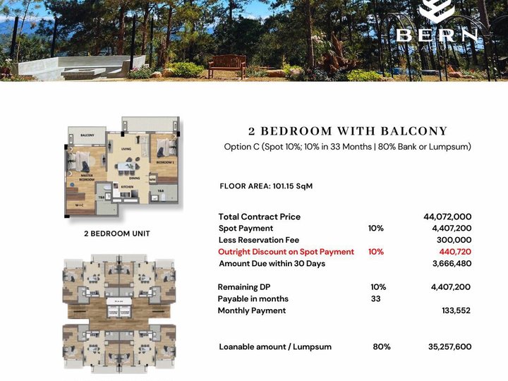 Pre-Selling 101.15 sqm 2-bedroom Condo For Sale in Baguio Benguet