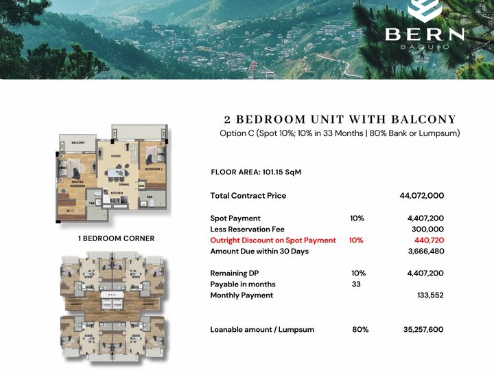 Pre-selling 101.15 sqm 2-bedroom Condo For Sale in Baguio Benguet