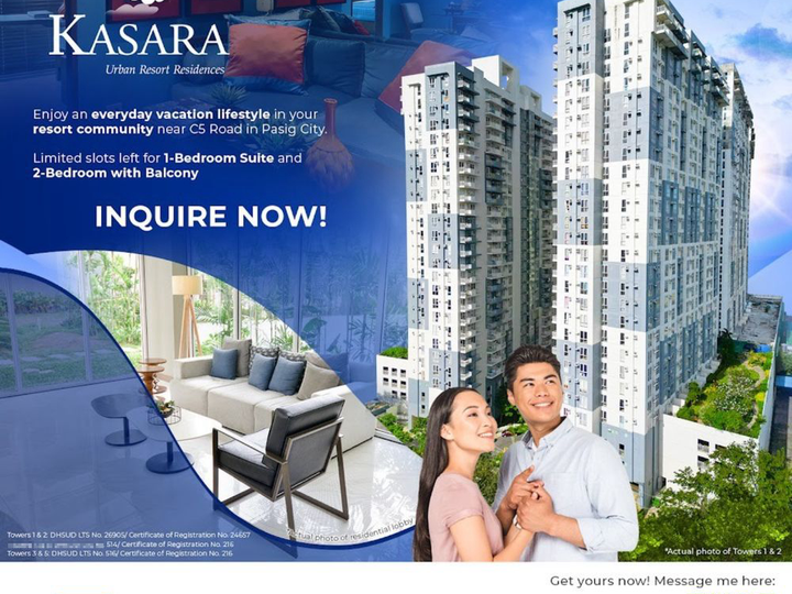 Rent-To-Own 2-Bedroom Condo Unit w/ balcony at Kasara Urban Resort in Pasig City near Ortigas CBD