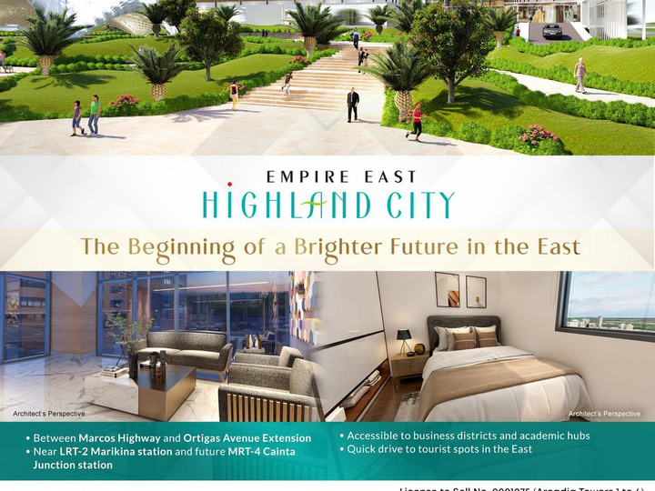 Invest in a 1-BR Unit at Empire East Highland City  0% Interest, Promo Ends Oct. 31