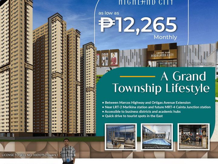 Discounted 21.88 sqm Studio Residential Condo For Sale in Cainta Rizal