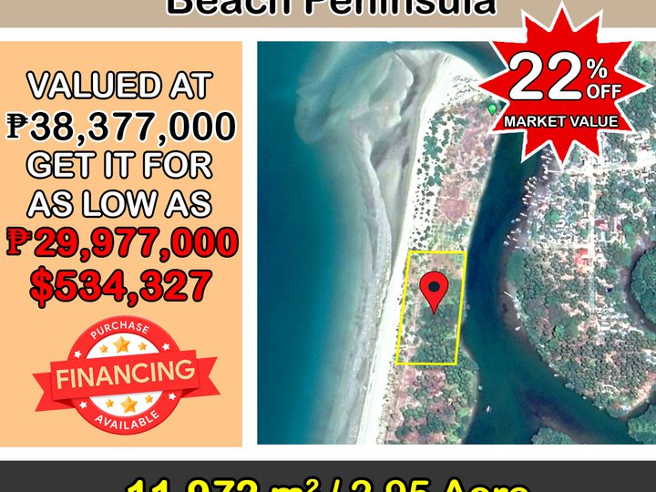 11,972 sqm Extraordinary White Sand Beach Peninsula in San Vicente