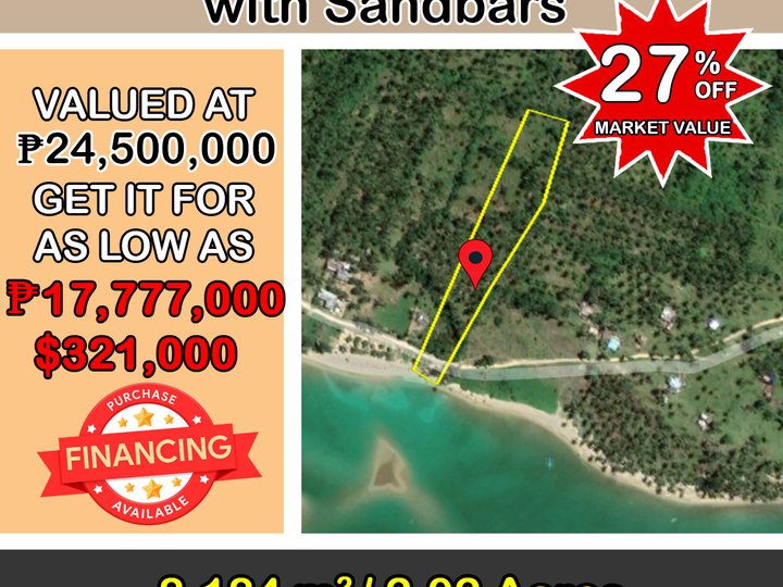 8,184 sqm Tropical White Beach with Sandbars in Roxas