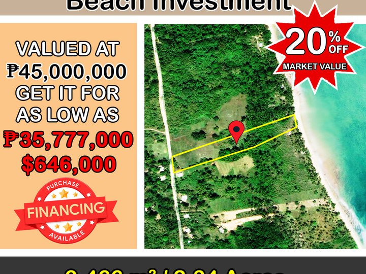 9,466 sqm Fantastic Titled Sunrise Beach Investment in El Nido