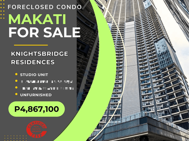 Knightsbridge Residences Foreclosed Condo For Sale in Bel-Air Makati BELOW MARKET VALUE!!!