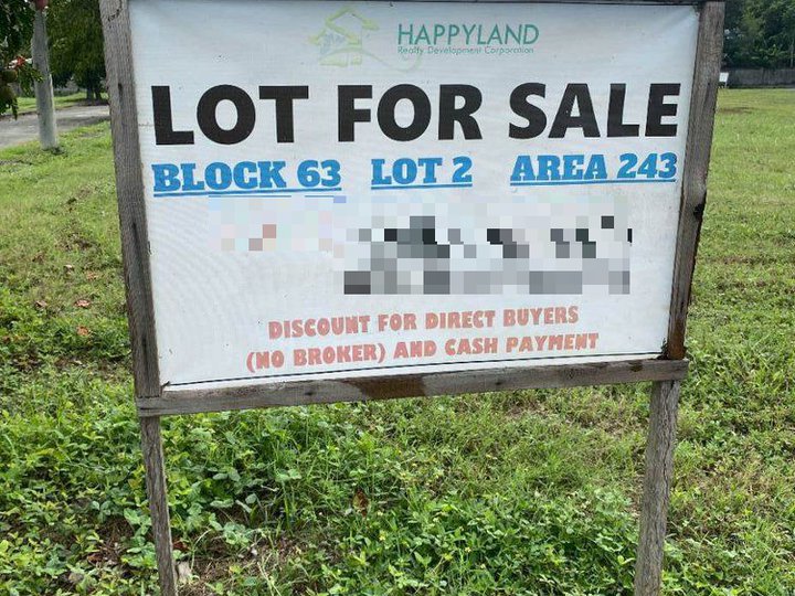 243 sqm Dizon Estate Residential Lot for Sale Blk 63 Lot 2 San Agustin