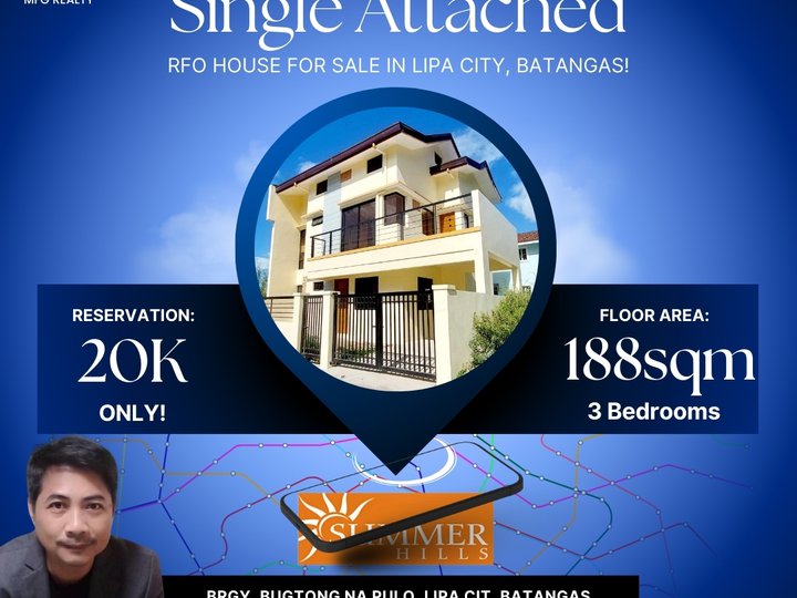 Furnished Single Attached: (RFO) House For Sale in Lipa City, Batangas