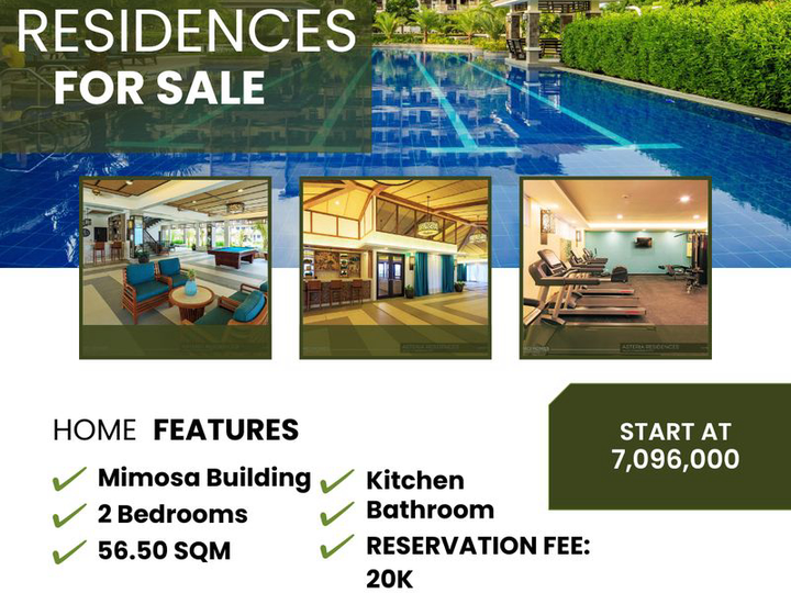 ASTERIA RESIDENCES 56.50 sqm 2-bedroom for Sale Paranaque Metro Manila