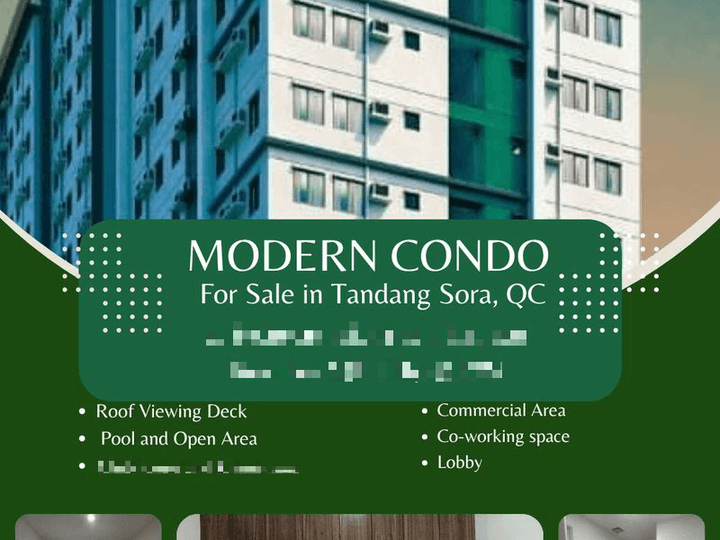 36.92 sqm 1-bedroom Residential Condo For Sale in Tandang Sora Quezon City