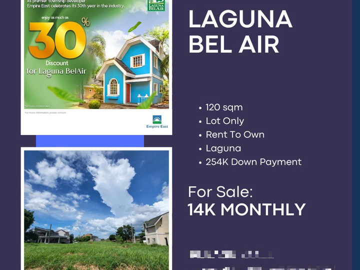 120 sqm Lot For Sale in Santa Rosa Laguna Rent To Own 14K Monthly