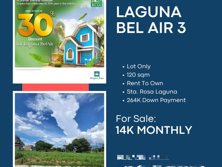 120 sqm Residential Lot For Sale in Santa Rosa Laguna as low as 14K Monthly