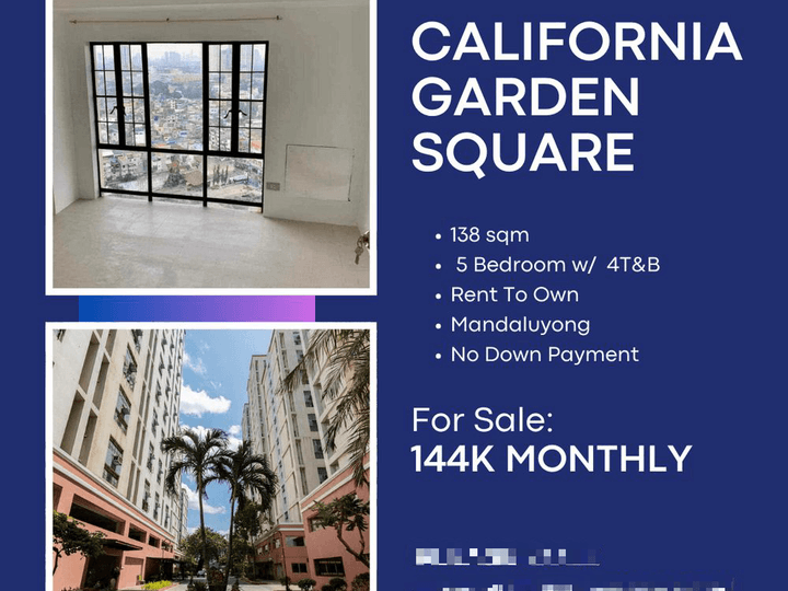 5 BR Condo in Mandaluyong California Garden Square No Down Payment