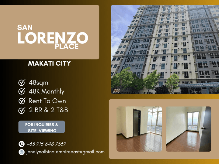 48 sqm 2 BR Condo For Sale in Bel-Air Makati Rent To Own