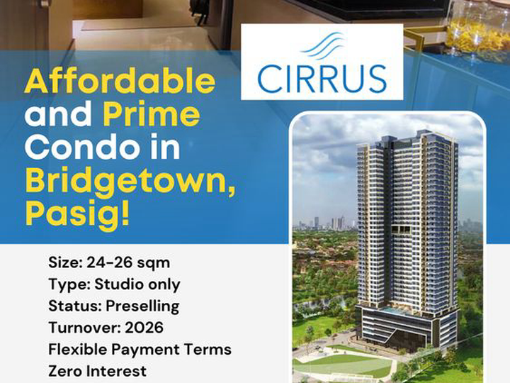 AFFORDABLE CONDO IN PASIG | CIRRUS RESIDENCES | STUDIO UNIT 24 SQM