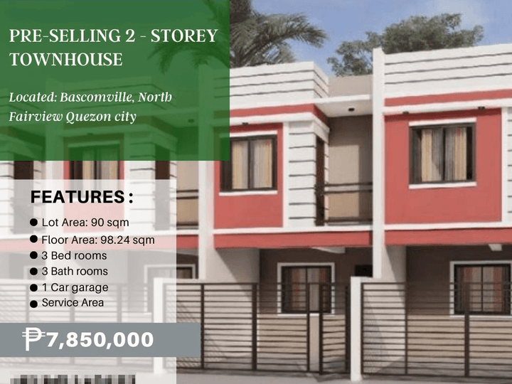 3-bedroom Townhouse For Sale in North Fairview QC Metro Manila