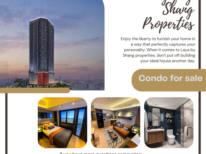 Laya by Shang Properties 34.22 sqm Studio Condo For Sale in Pasig