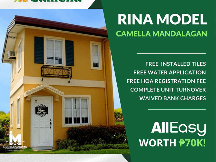 CAMELLA MANDALAGAN BACOLOD HOUSE FOR SALE 2-BEDROOM RINA MODEL UNIT