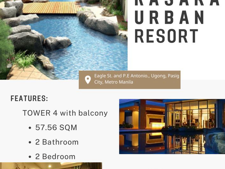 57.56 sqm 2-bedroom Condo For Sale in Pasig Metro Manila