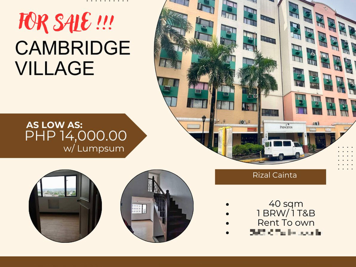 40.00 sqm 1 BR Condo For Sale in Cainta Rizal Rent To Own as low as 14K monthly