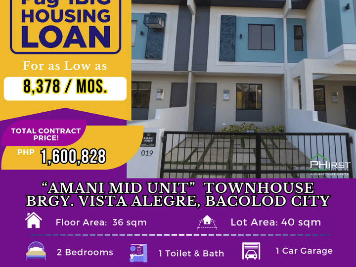 2 BEDROOM PRE-SELLING TOWNHOUSE  @ VISTA ALEGRE, BACOLOD CITY