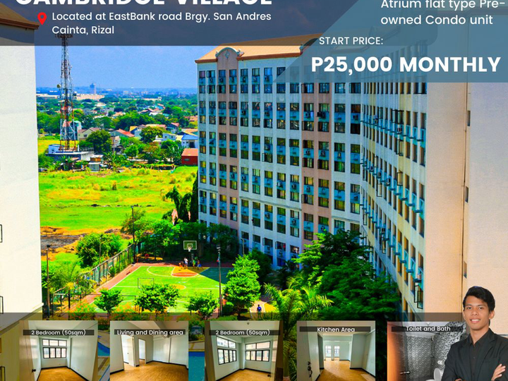 50.00 sqm 2-bedroom Condo For Sale at Cambridge village in Cainta Rizal