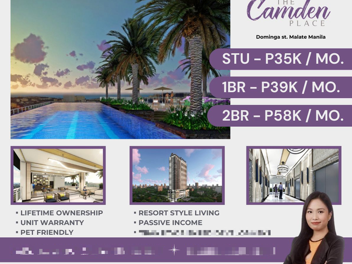 DMCI Condo for Sale in Manila near St. Benilde Preselling The Camden Place 2 Bedroom