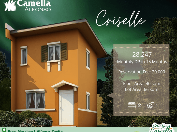 2BR House and Lot in Cavite (Camella Alfonso - Criselle)