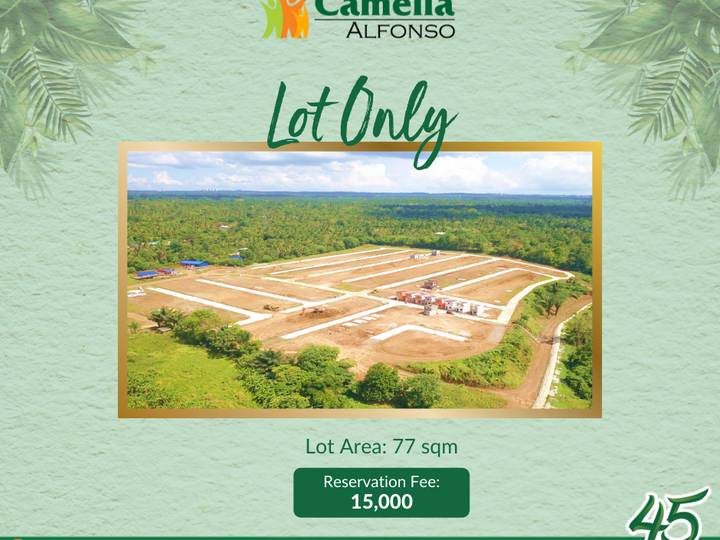 77sqm Lot For Sale near Tagaytay City (Camella Alfonso)