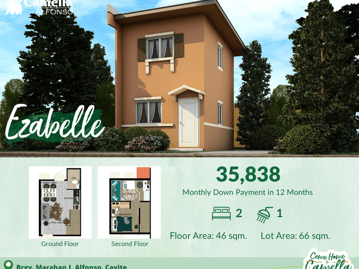 2BR House and Lot For Sale in Alfonso Cavite- Ezabelle Camella Alfonso
