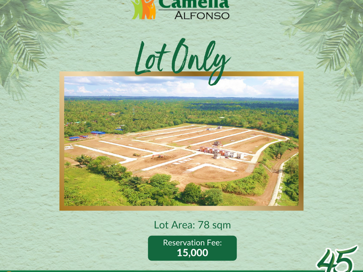 78sqm Lot For Sale in Alfonso Cavite - near Tagaytay (Camella Alfonso)