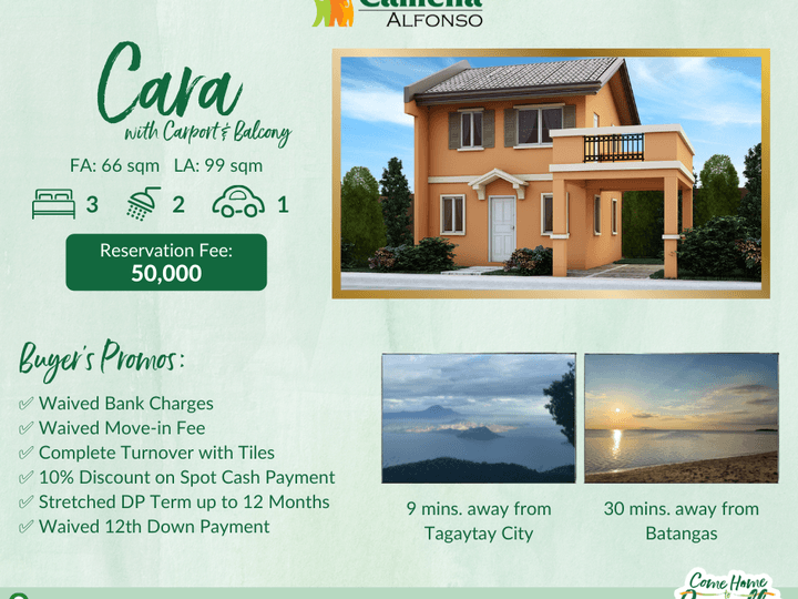3BR w/ CB House for Sale in Alfonso Cavite (9 mins away from Tagaytay)