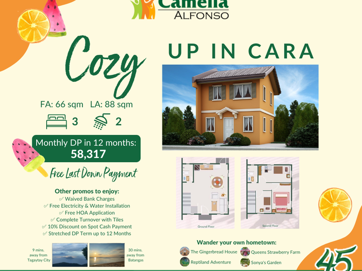 3BR House and Lot For Sale near Tagaytay City (Camella Alfonso)