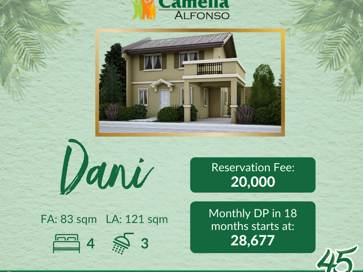 4BR House For Sale near Tagaytay - Investment starts at 28K