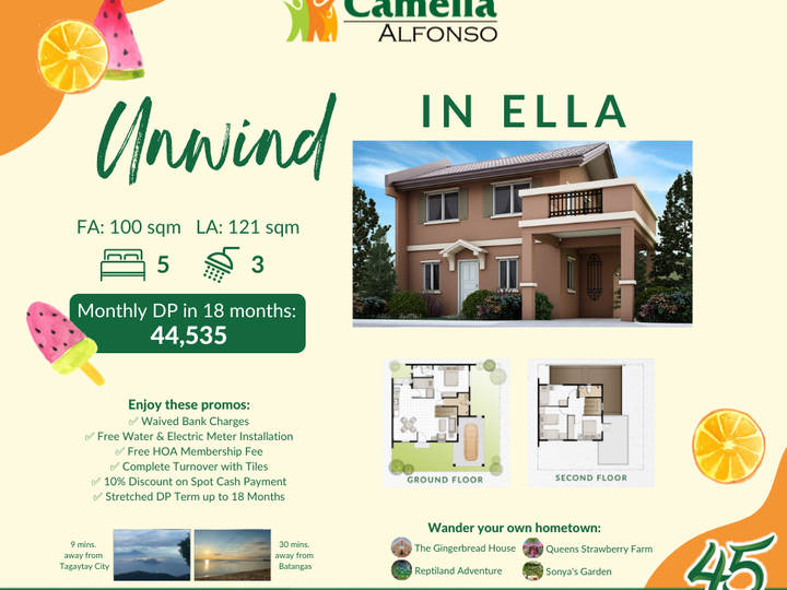 5BR House and Lot For Sale near Tagaytay (Camella Alfonso)
