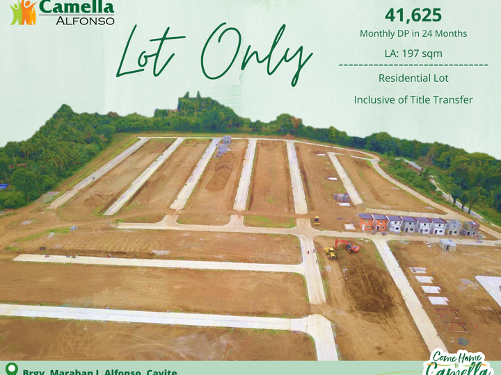 197 sqm Lot For Sale in Cavite (Camella Alfonso)