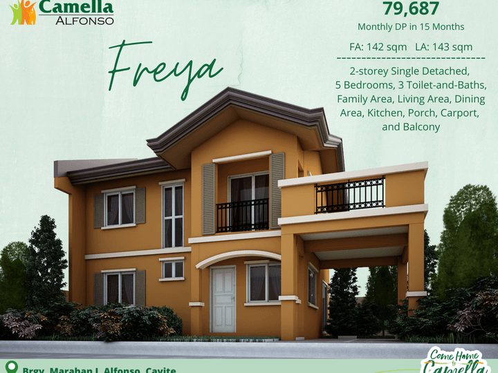 5BR House and Lot in Cavite (Freya in Camella Alfonso)
